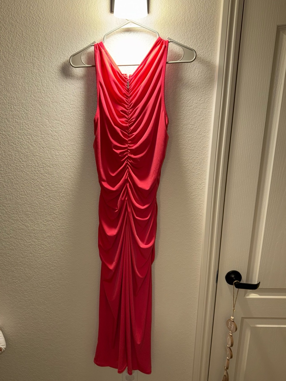 MICHAEL Michael Kors Ruched Sleeveless Fuchsia Maxi Dress